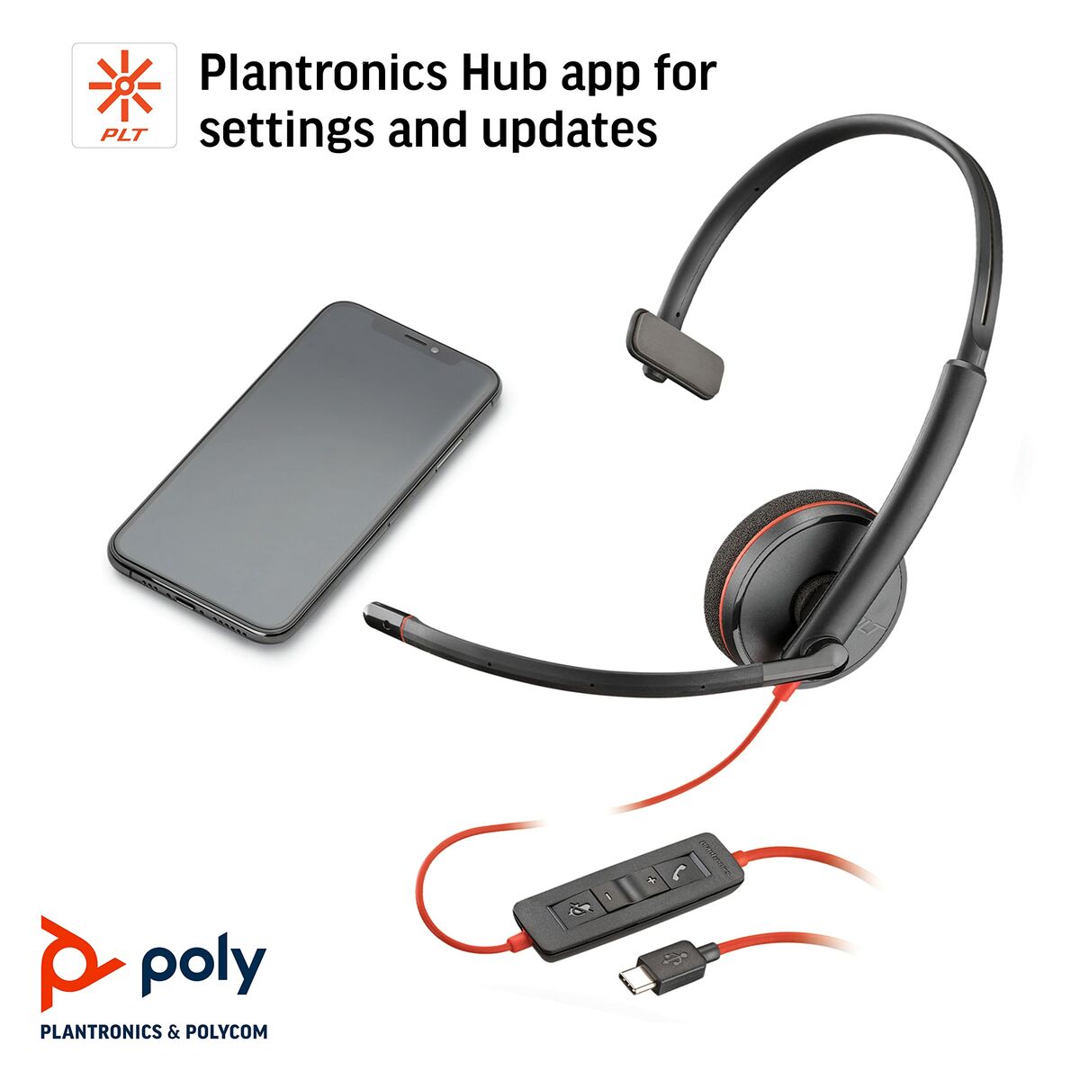 Headphones with Microphone Poly 209748-201 Black