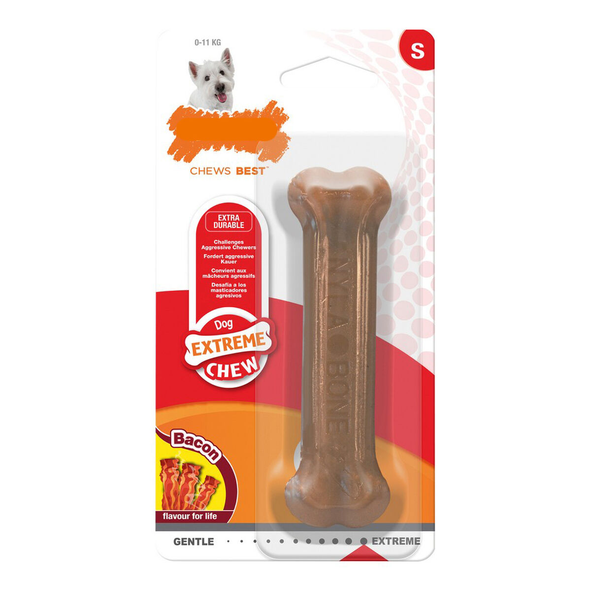 Dog chewing toy Nylabone Dura Chew Bacon Size S Nylon Dog chewing toy Nylabone Dura Chew Bacon Size S Nylon