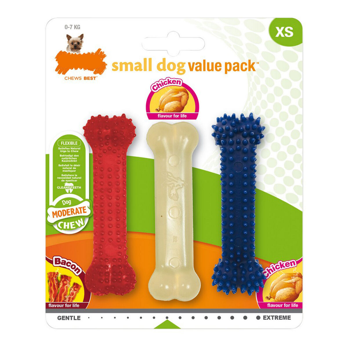 Dog chewing toy Nylabone Value Pack Bacon Size S Chicken Thermoplastic (3 pcs) Dog chewing toy Nylabone Value Pack Bacon Size S Chicken Thermoplastic (3 pcs)