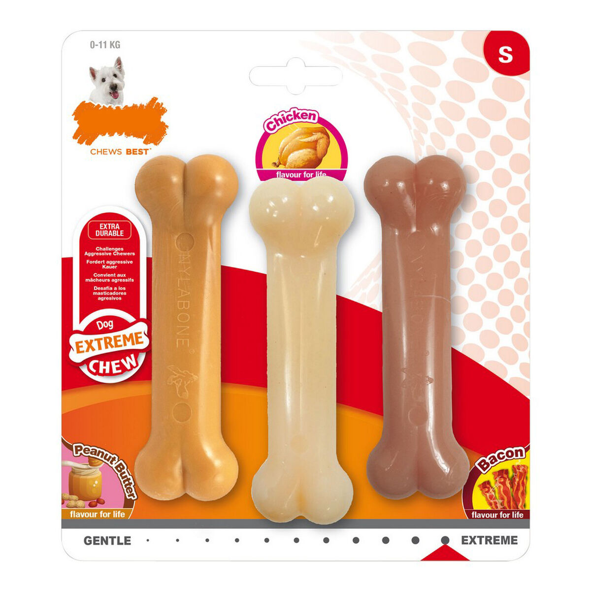 Dog chewing toy Nylabone Extreme Chew Value Pack Bacon Peanut butter Size S Chicken Nylon (3 pcs) Dog chewing toy Nylabone Extreme Chew Value Pack Bacon Peanut butter Size S Chicken Nylon (3 pcs)