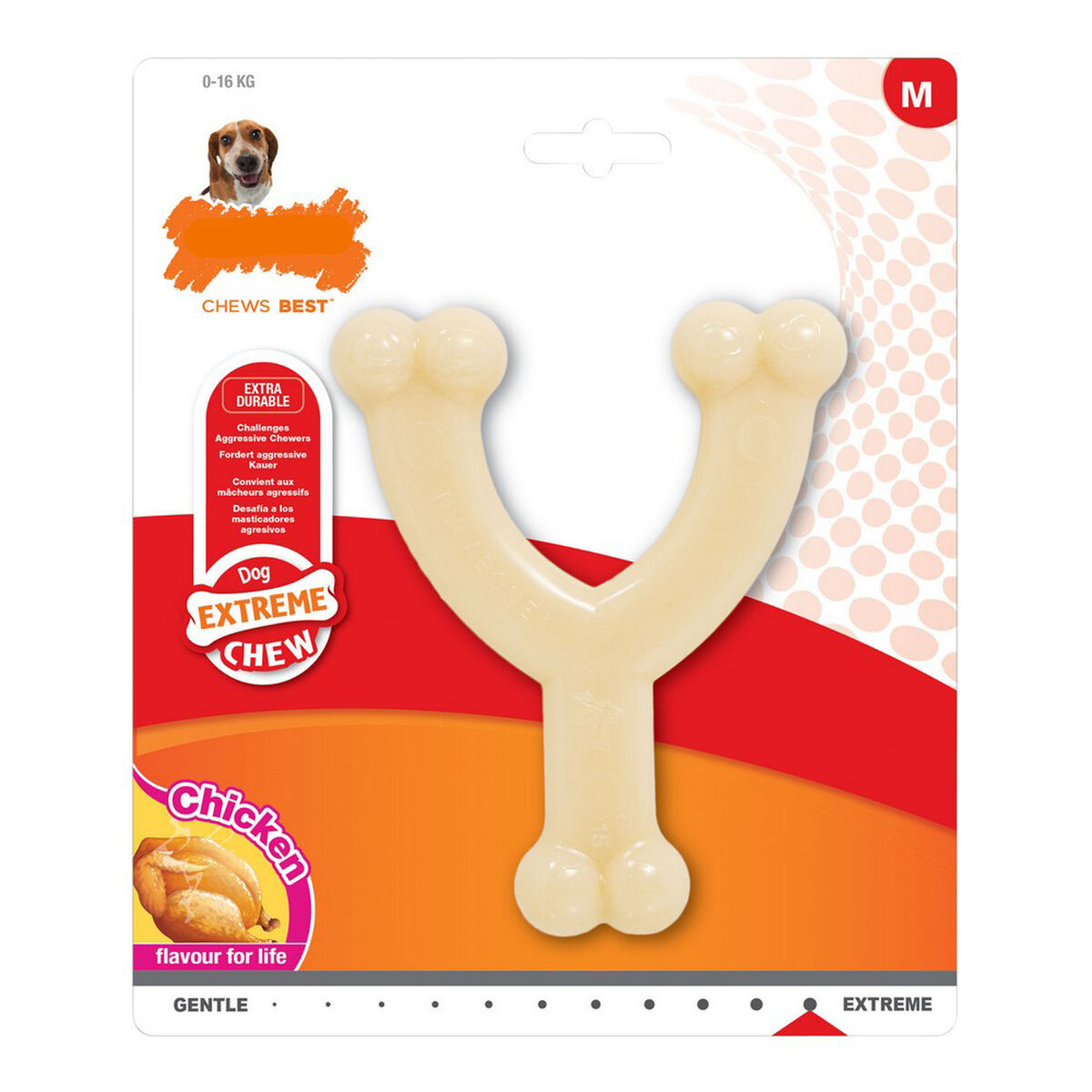 Dog chewing toy Nylabone Extreme Chew Wishbone Size M Chicken Nylon Dog chewing toy Nylabone Extreme Chew Wishbone Size M Chicken Nylon