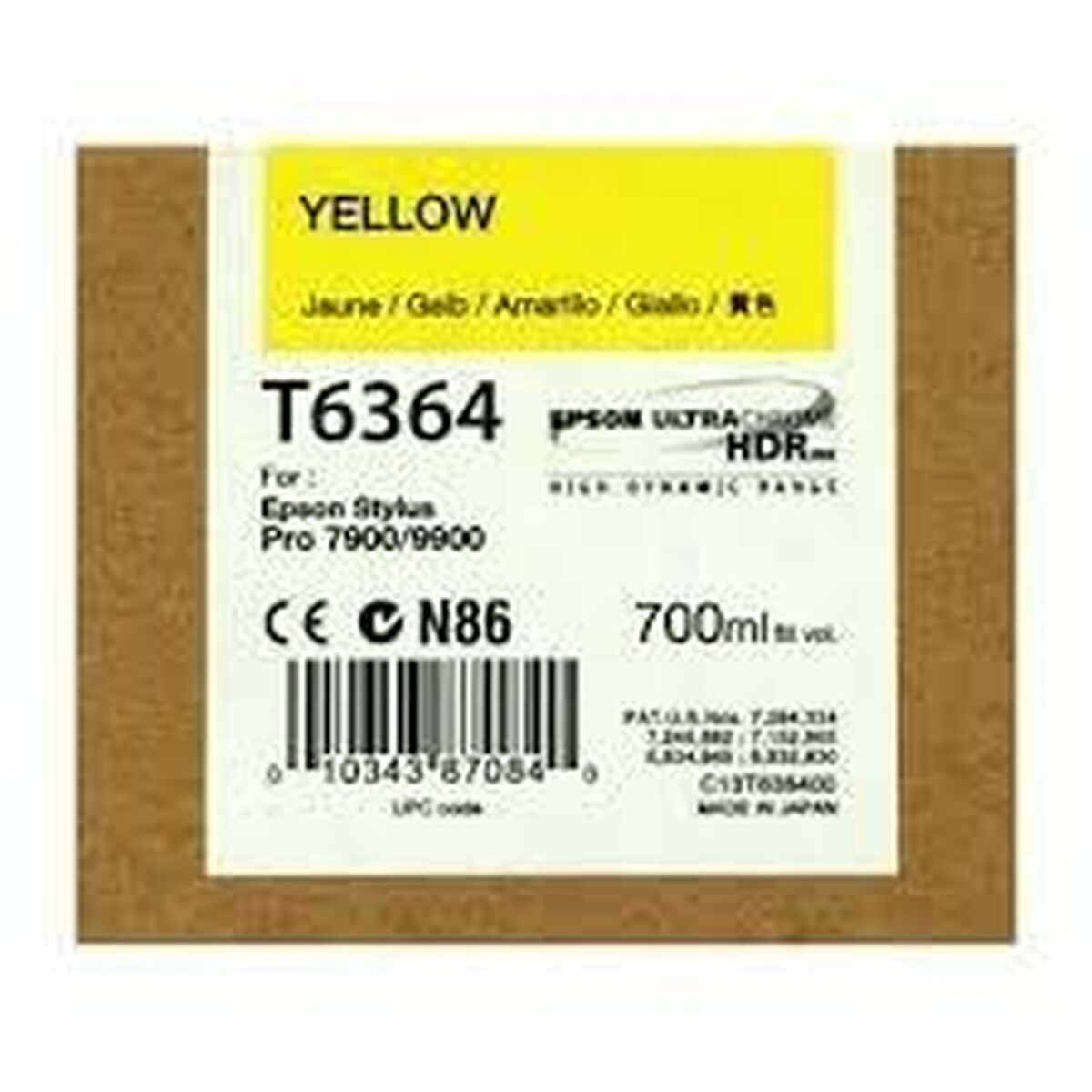 Original Ink Cartridge Epson Cartucho T636400 amarillo Yellow Original Ink Cartridge Epson Cartucho T636400 amarillo Yellow