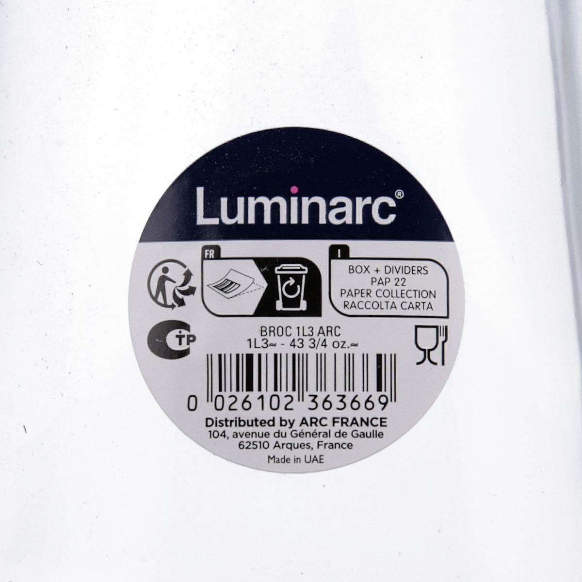 Jug Luminarc Water Transparent Glass (50 cl)
