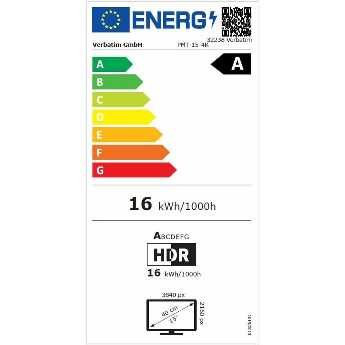 Monitor Verbatim 32239 4K Ultra HD 17,3″