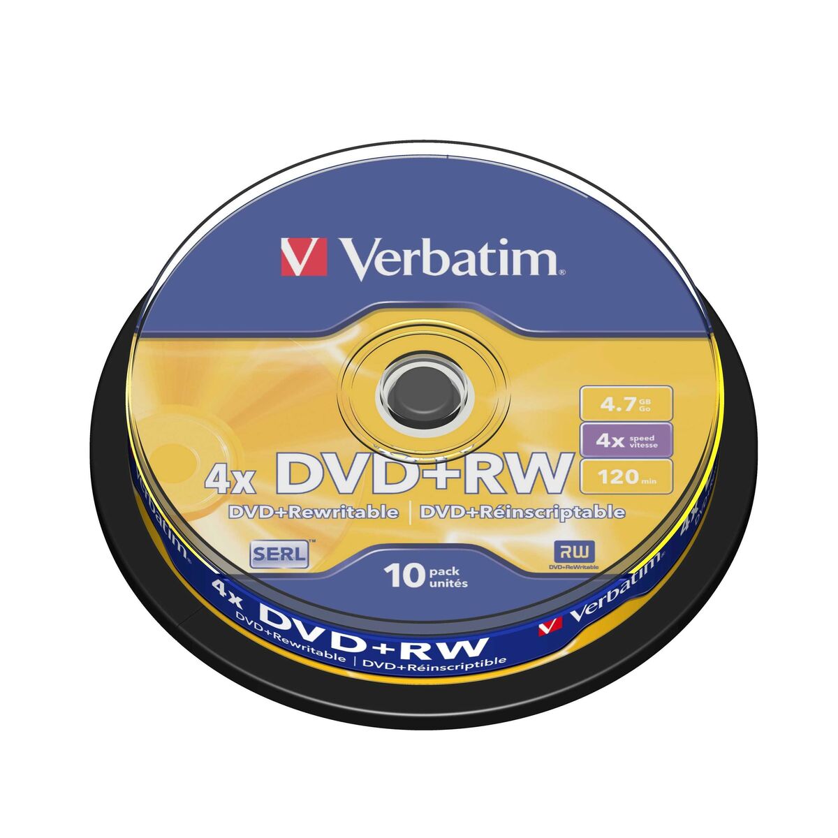 DVD-RW Verbatim 10 Units Black 4,7 GB 4x (10 Units) DVD-RW Verbatim 10 Units Black 4,7 GB 4x (10 Units)