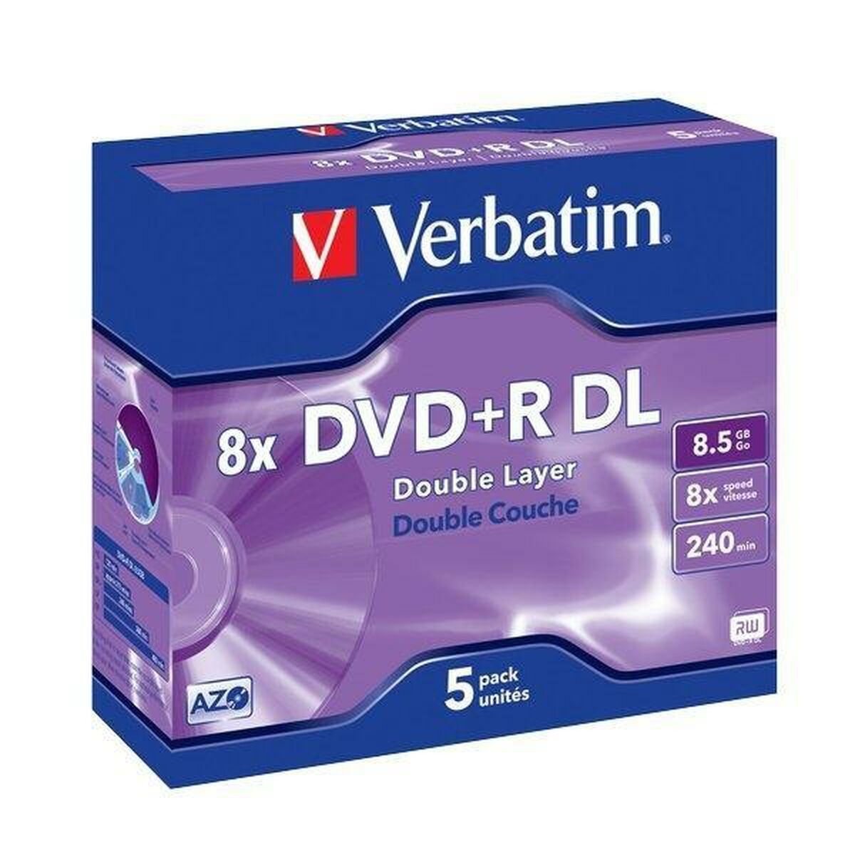 DVD-R Verbatim 8,5 GB 8x 5 pcs 5 Units 8,5 GB 8x (5 Units) DVD-R Verbatim 8,5 GB 8x 5 pcs 5 Units 8,5 GB 8x (5 Units)