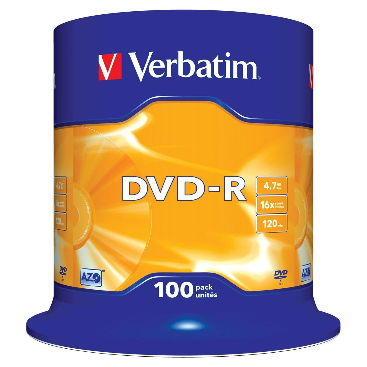 DVD-R Verbatim Matt Silver 100 Units 4,7 GB 16x DVD-R Verbatim Matt Silver 100 Units 4,7 GB 16x