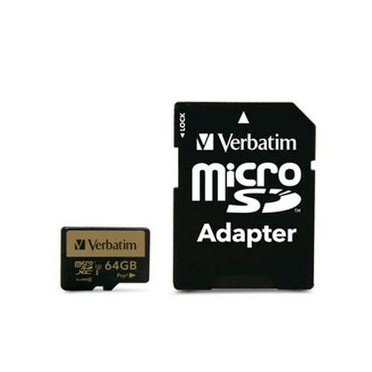 Micro SD Memory Card with Adaptor Verbatim Pro+ 64 GB Micro SD Memory Card with Adaptor Verbatim Pro+ 64 GB