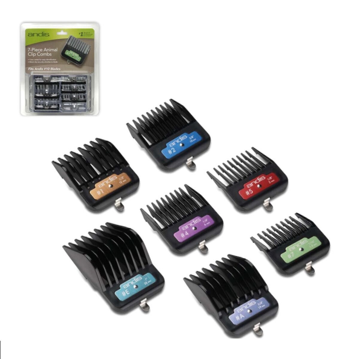 Set of combs/brushes Andis 51 x 37 x 33 cm 7 Pieces Set of combs/brushes Andis 51 x 37 x 33 cm 7 Pieces