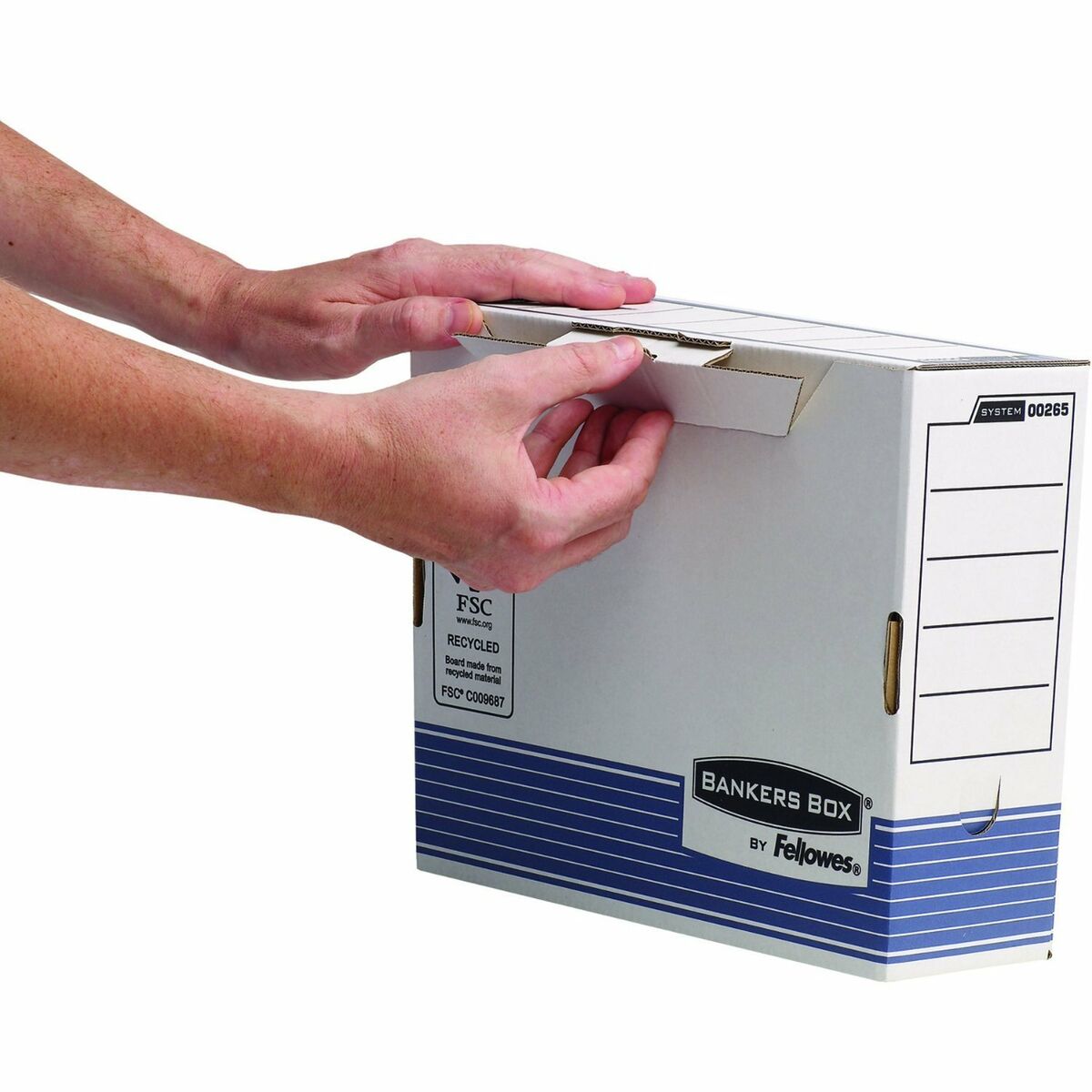 File Box Fellowes Blue White A4 100 mm (10 Units)