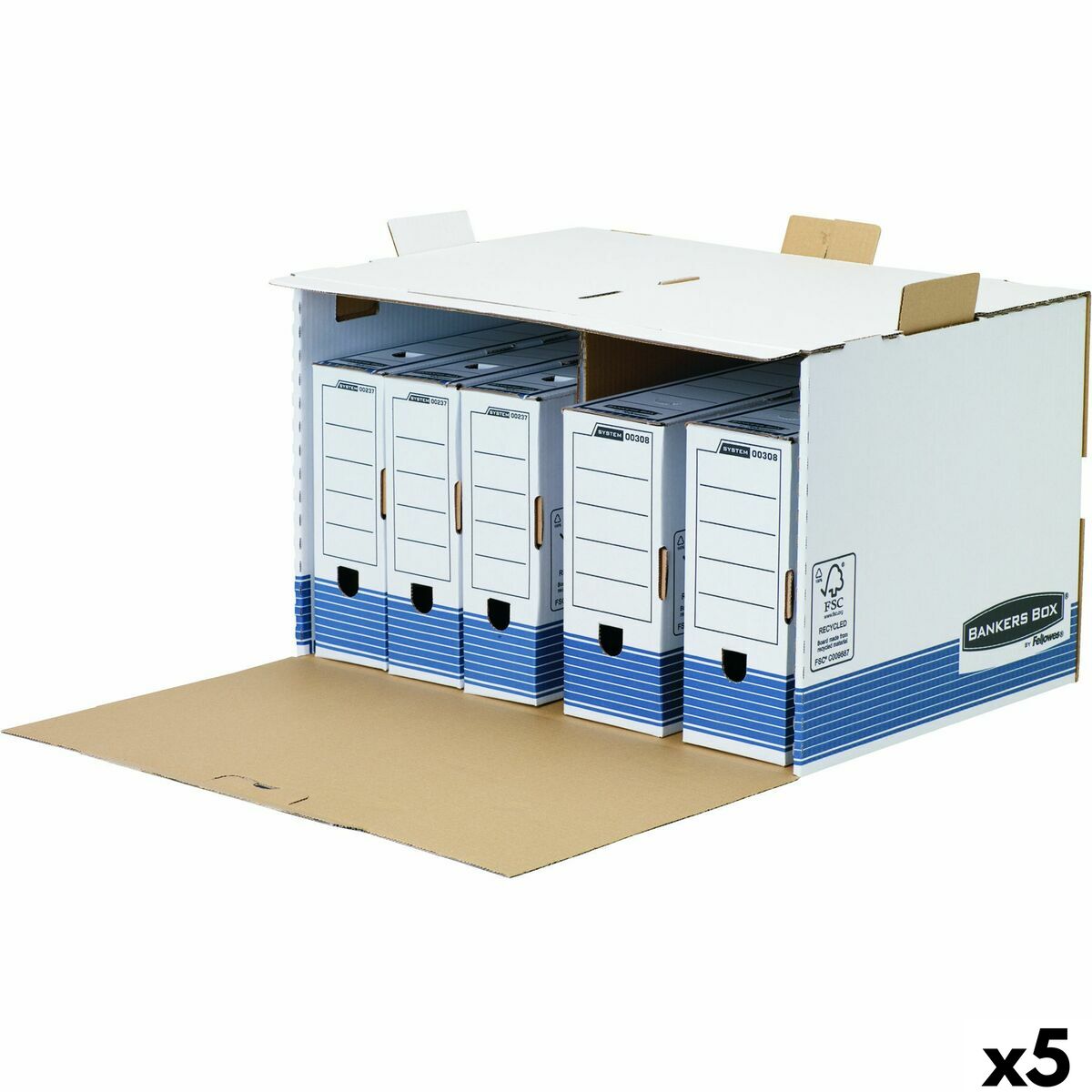 File Box Fellowes    Blue White 5 Units (33,5 x 55,7 x 38,9 cm)