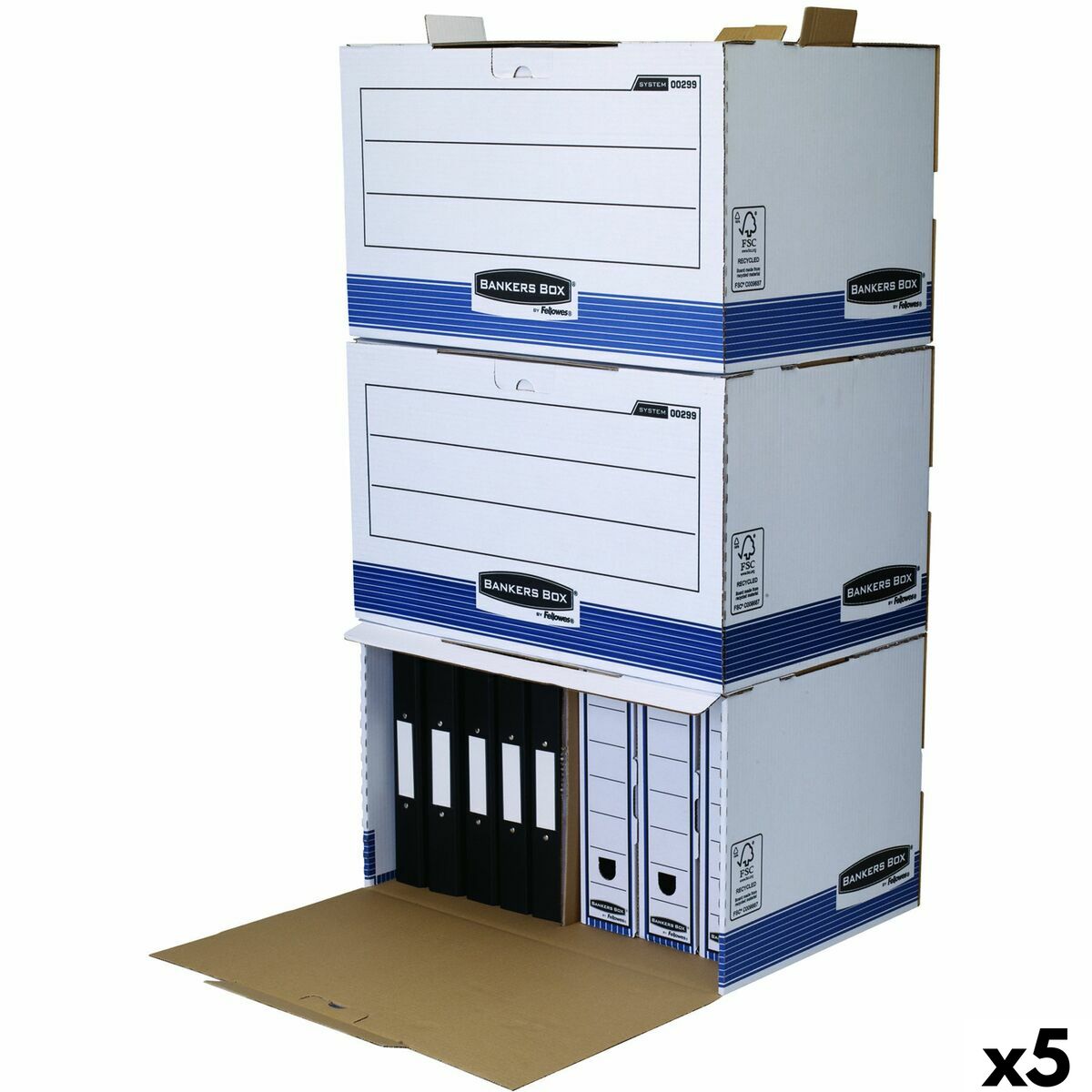 File Box Fellowes    Blue White 5 Units (33,5 x 55,7 x 38,9 cm)
