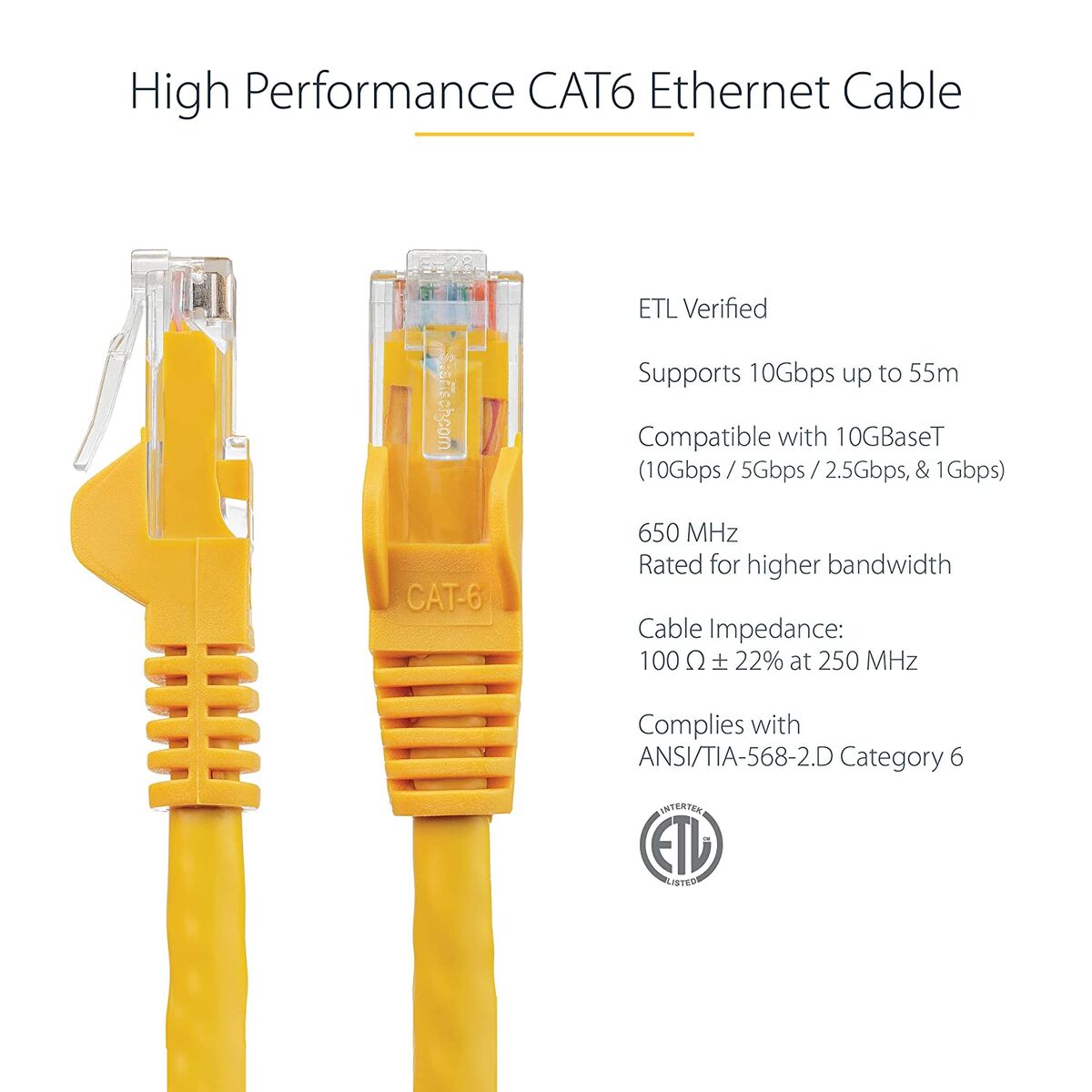 UTP Category 6 Rigid Network Cable Startech N6PATC7MYL Yellow 7 m