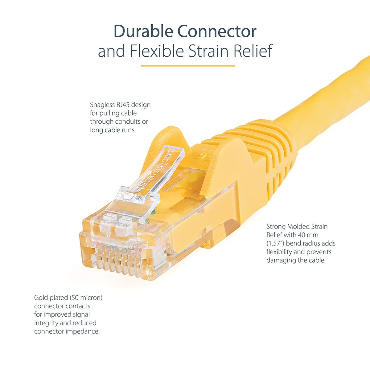 UTP Category 6 Rigid Network Cable Startech N6PATC7MYL Yellow 7 m