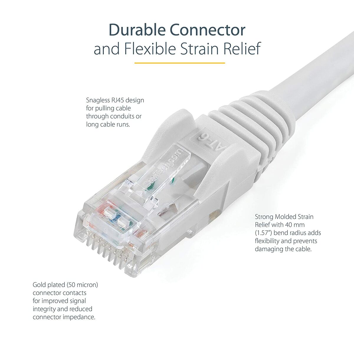 UTP Category 6 Rigid Network Cable Startech N6PATC7MWH White 7 m