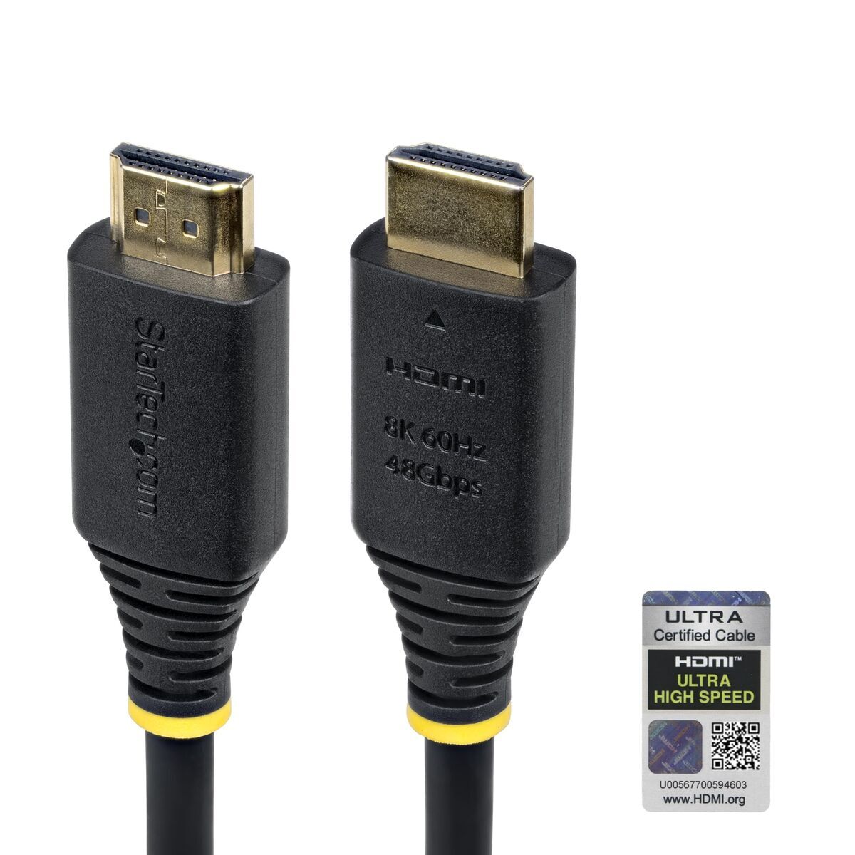 HDMI Cable Startech HDMI21-CBL-8K60-50CM Black HDMI Cable Startech HDMI21-CBL-8K60-50CM Black