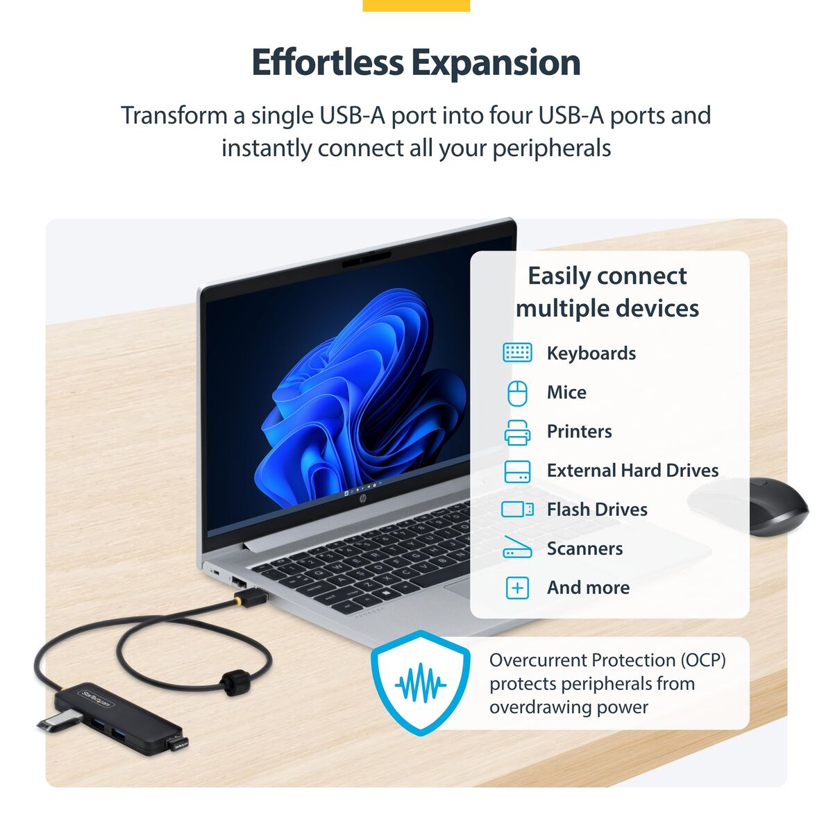USB Hub Startech H5A4A-USB-HUB-2 Black