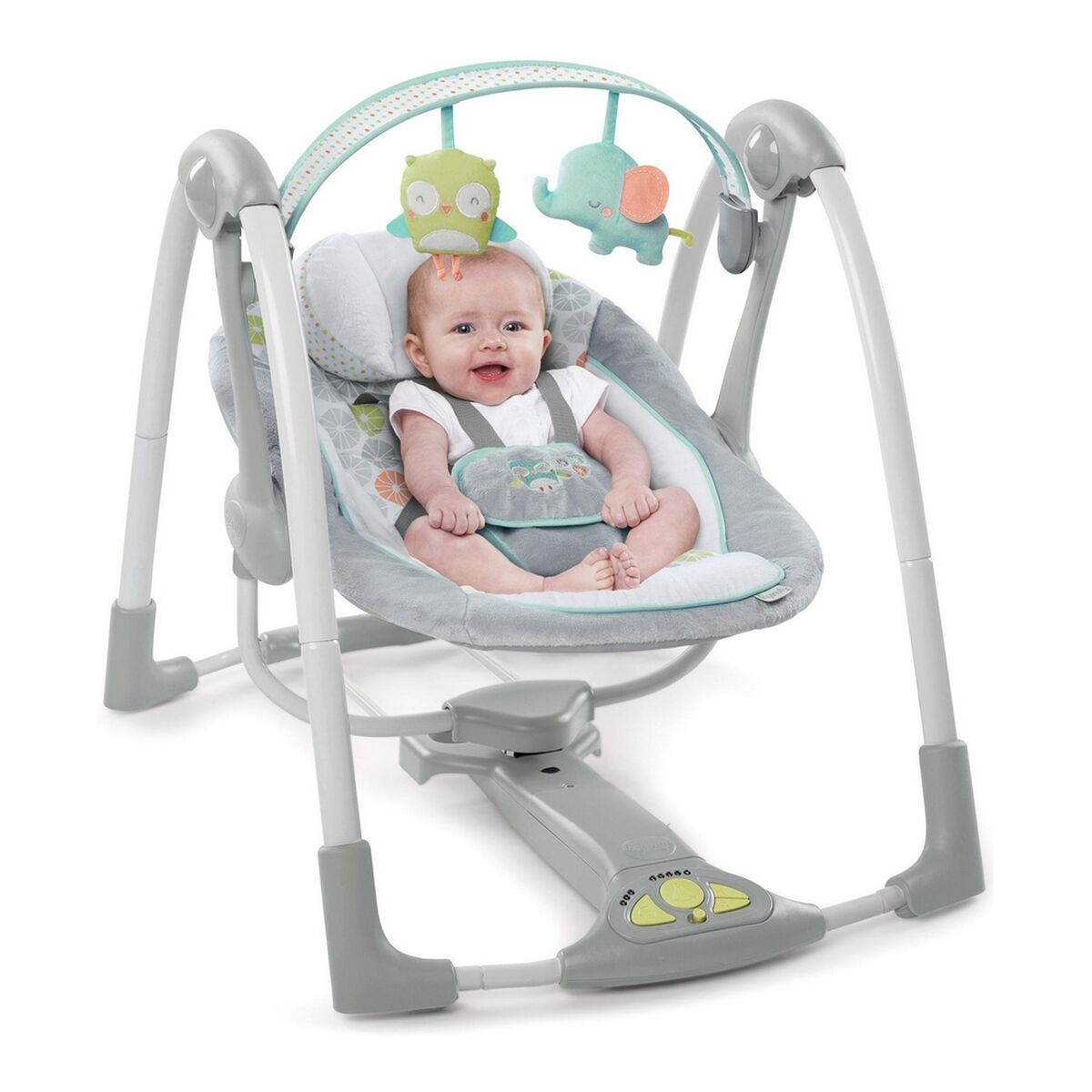 Rocking Chair Ingenuity Compact Swing – Hugs & Hoots White Grey