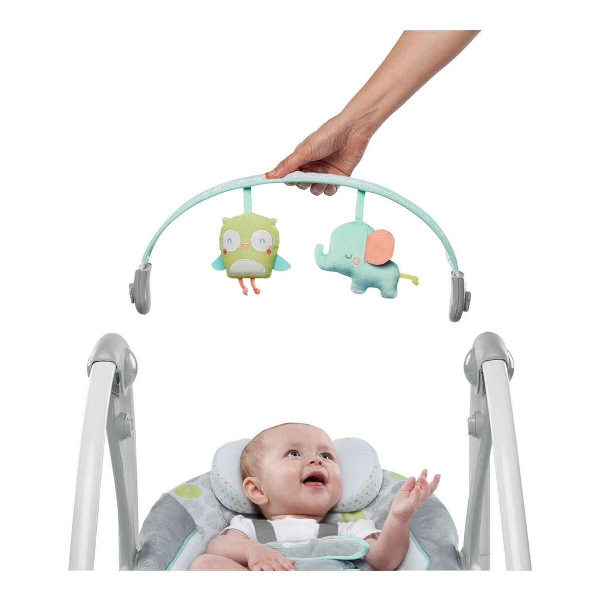 Rocking Chair Ingenuity Compact Swing – Hugs & Hoots White Grey