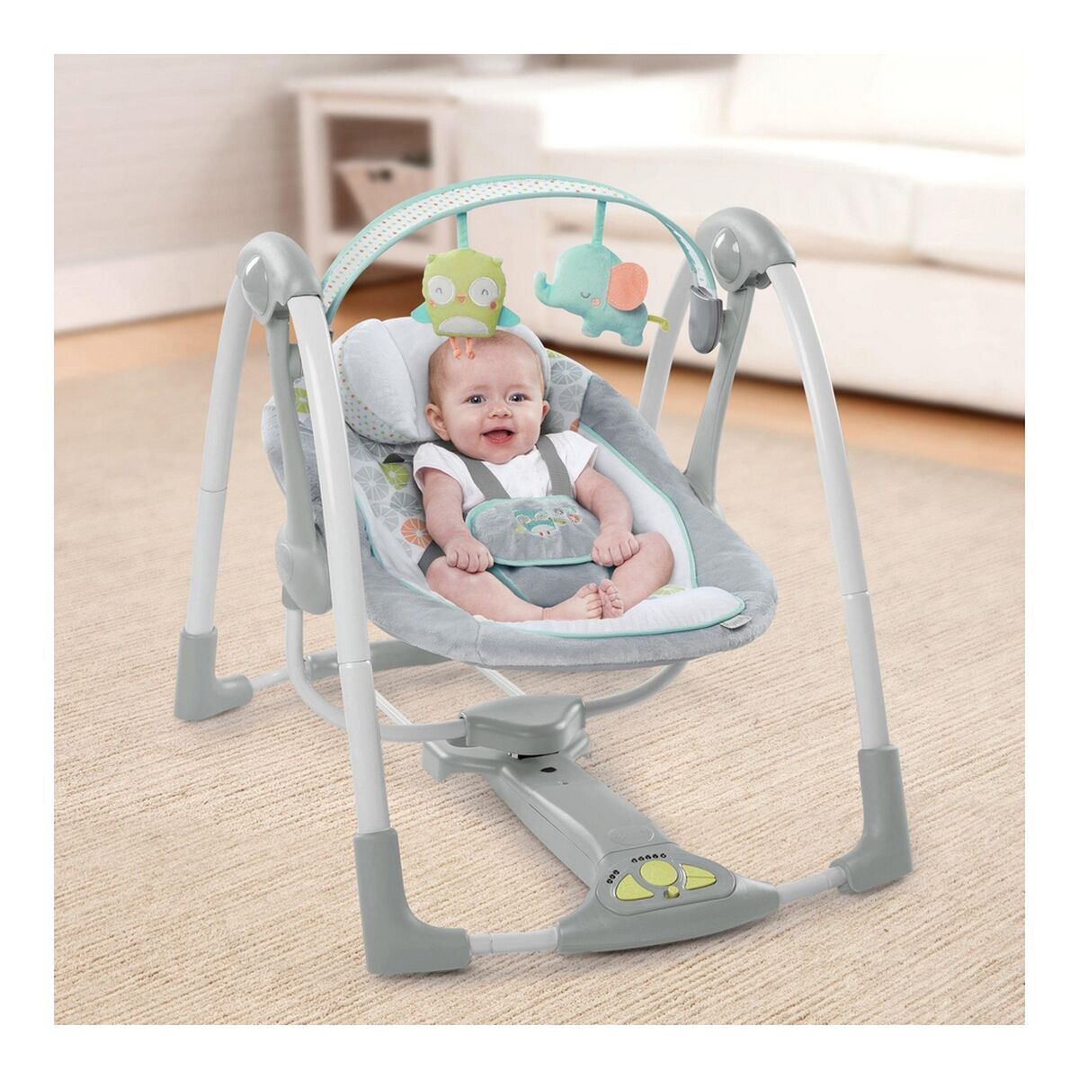Rocking Chair Ingenuity Compact Swing – Hugs & Hoots White Grey