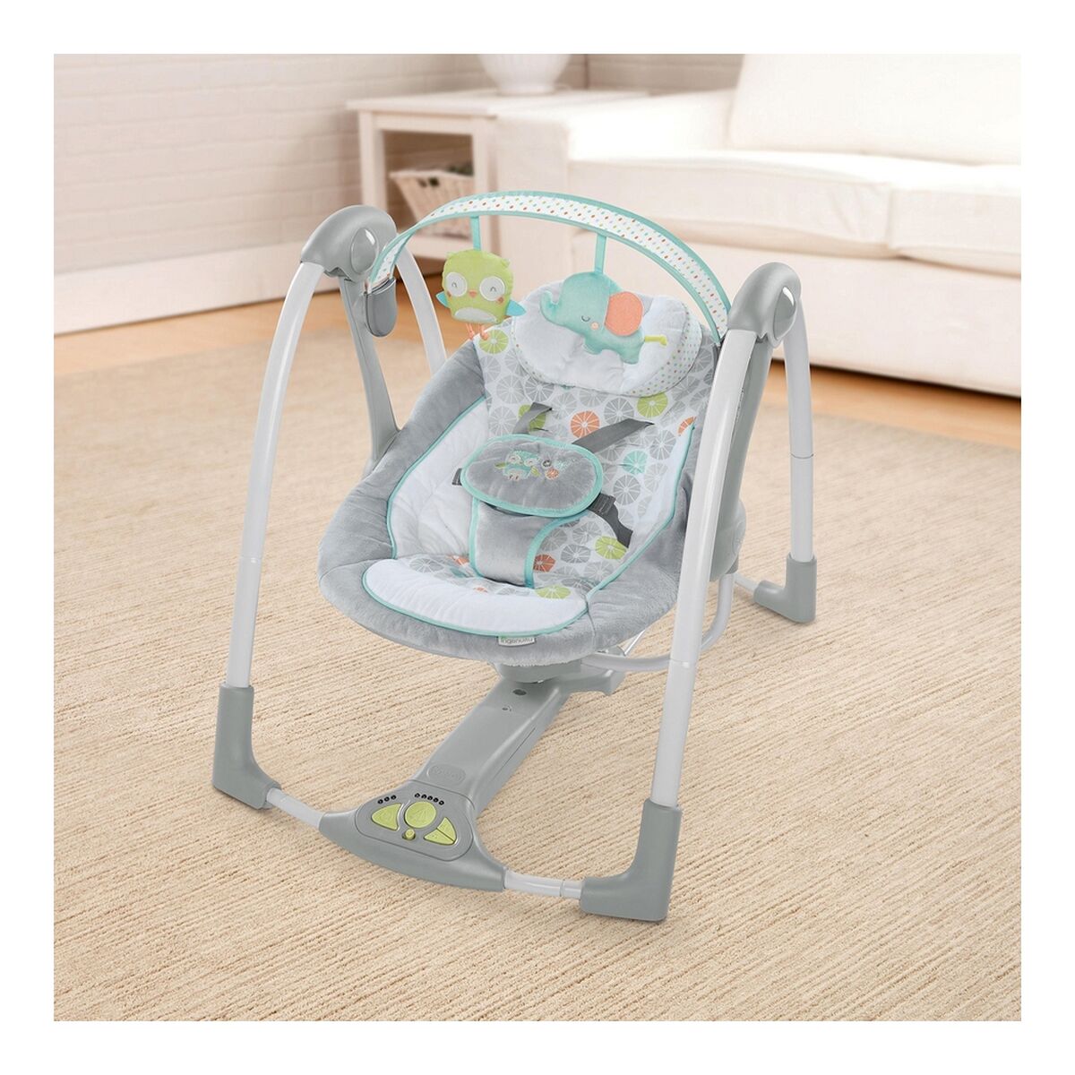 Rocking Chair Ingenuity Compact Swing – Hugs & Hoots White Grey
