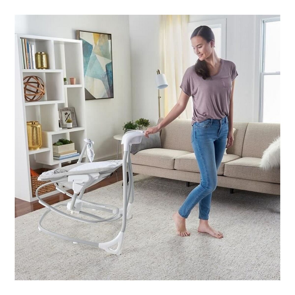 Rocking Chair Ingenuity 2-in-1 Swing Lounger – Raylan Grey White