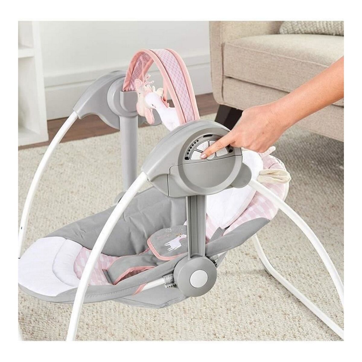 Rocking Chair Ingenuity Compact Swing – Flora Light Pink