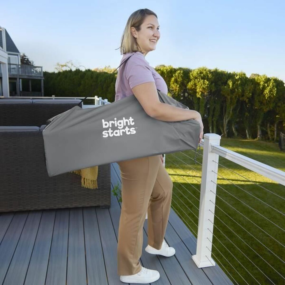 Highchair Bright Starts Pop N Dine Grey