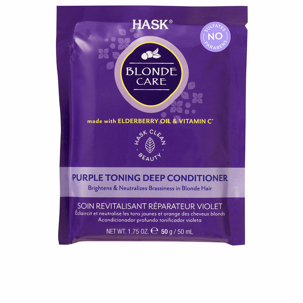 Colour Reviving Conditioner for Blonde Hair HASK Blonde Care 50 g Colour Reviving Conditioner for Blonde Hair HASK Blonde Care 50 g