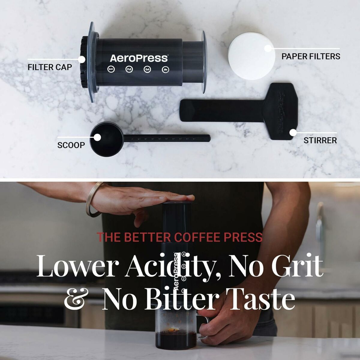 Portable Coffee Maker Aeropress 85R11 Black Transparent