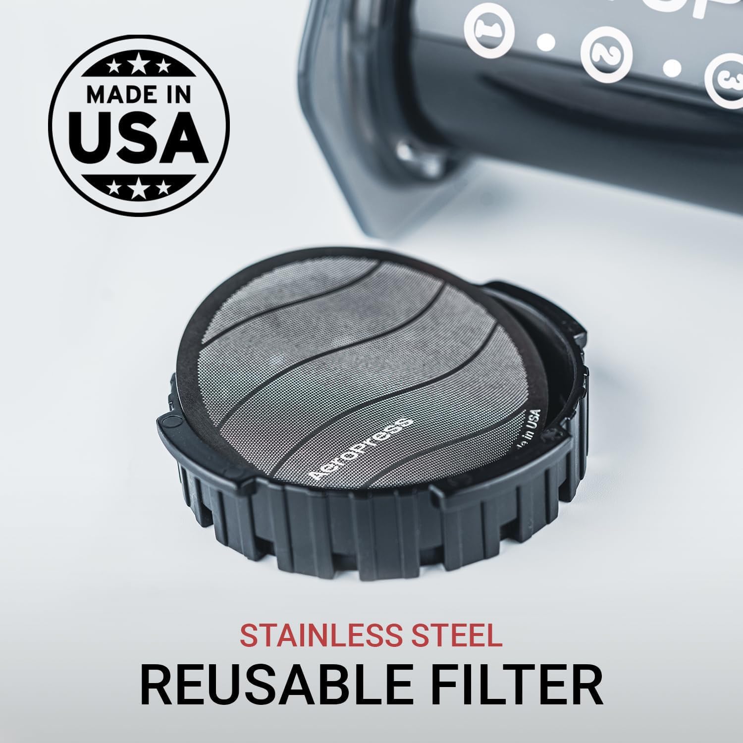 Coffee Maker Filter Aeropress 085276081885 Grey Stainless steel 1 Piece