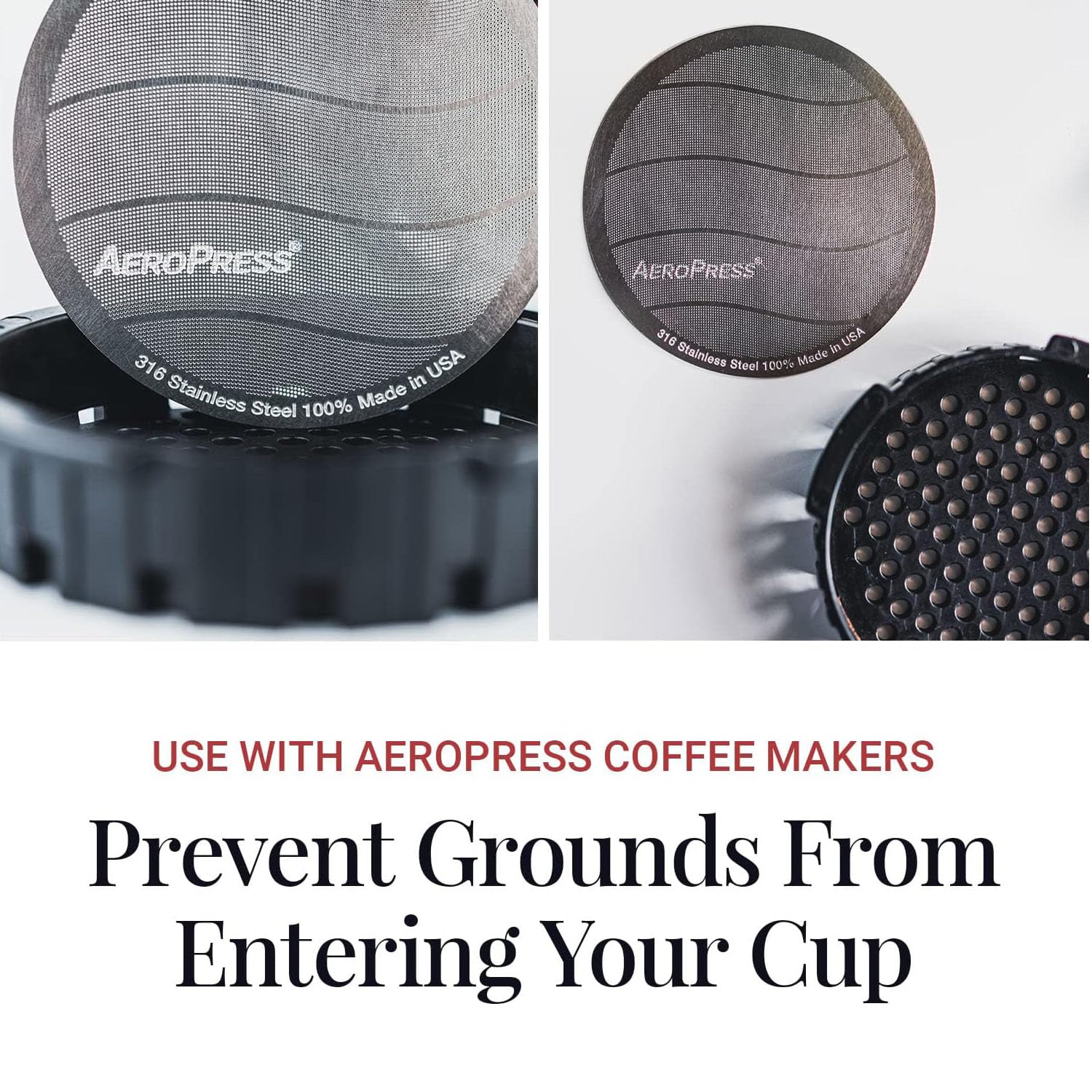 Coffee Maker Filter Aeropress 085276081885 Grey Stainless steel 1 Piece