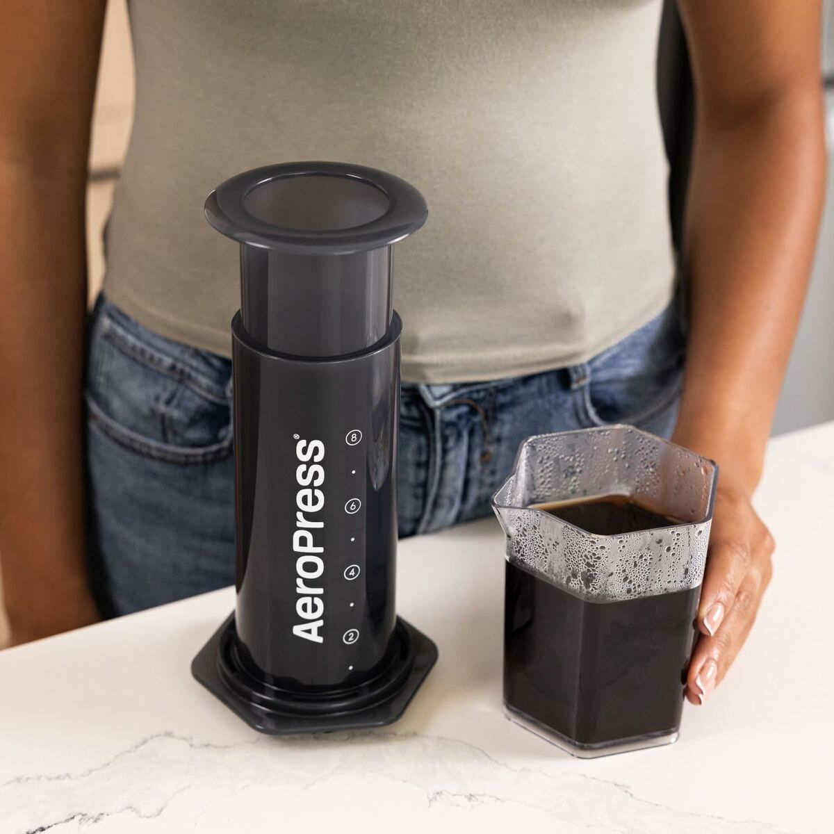 Portable Coffee Maker Aeropress XL Black Transparent Natural rubber polypropylene