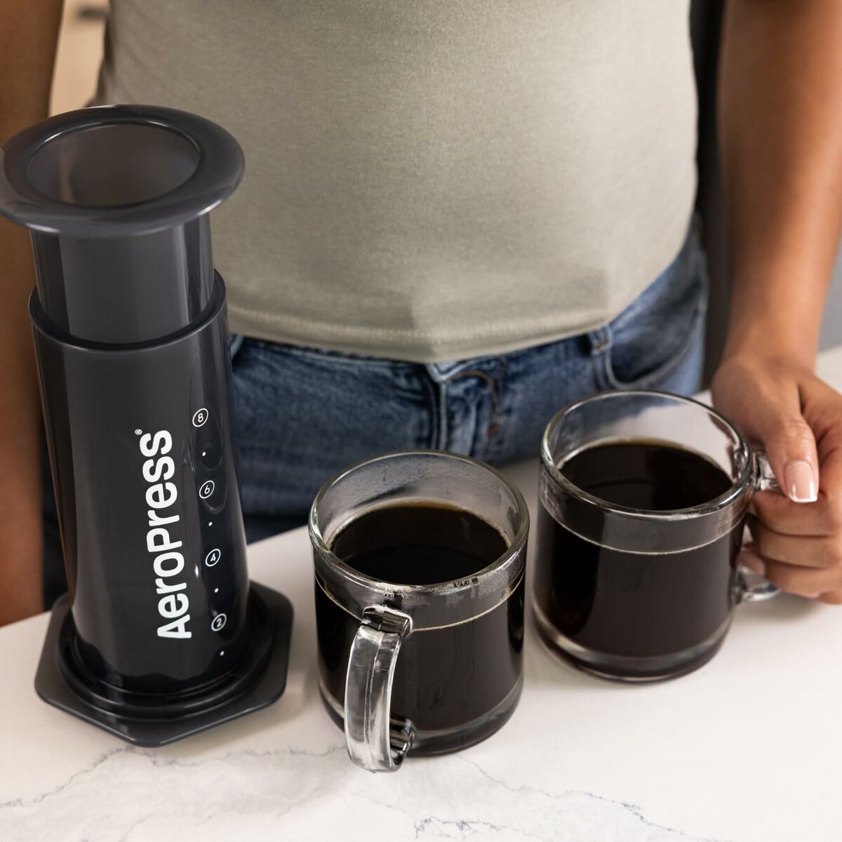 Portable Coffee Maker Aeropress XL Black Transparent Natural rubber polypropylene