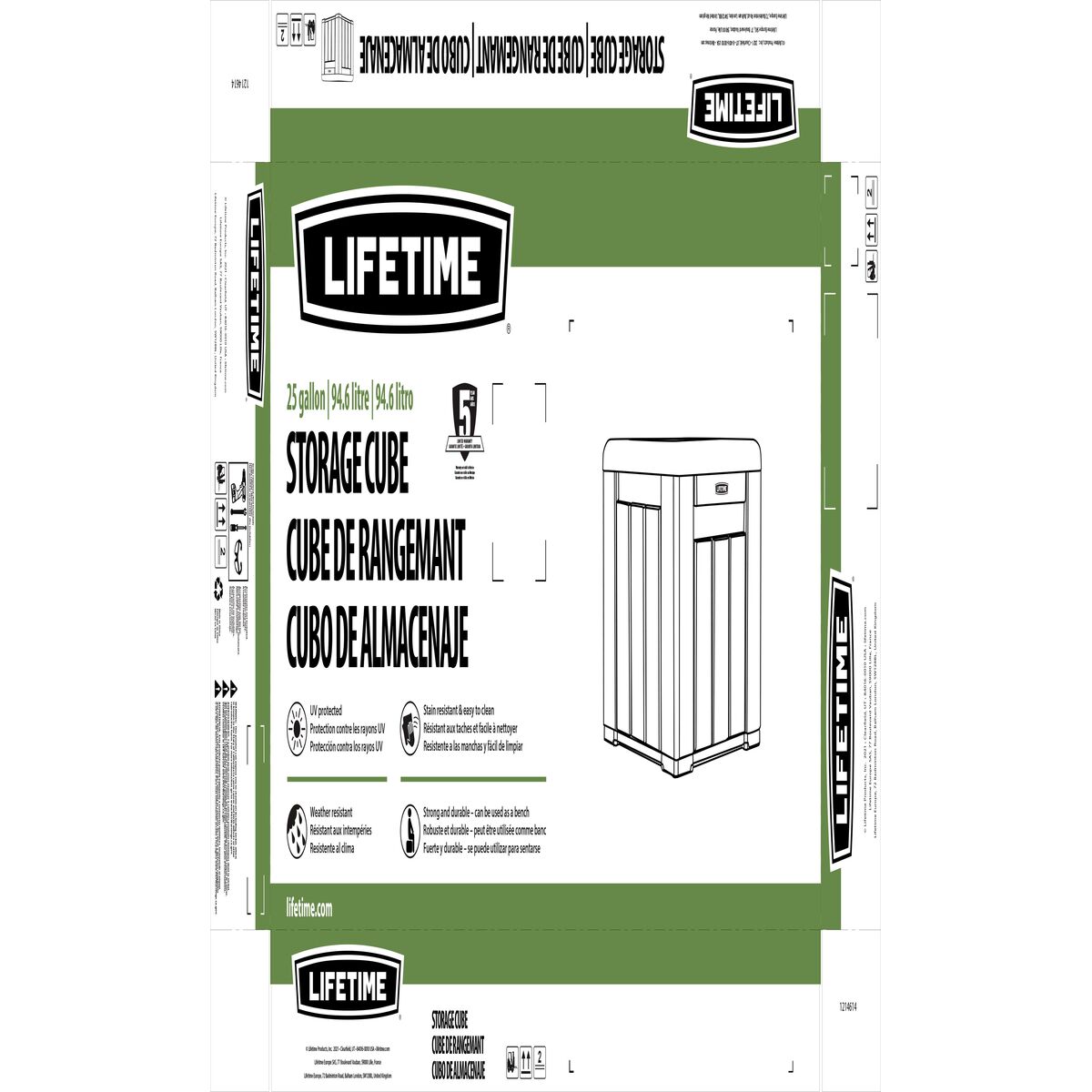 Storage furniture Lifetime 60372U Grey 51,2 x 50,8 x 51,2 cm