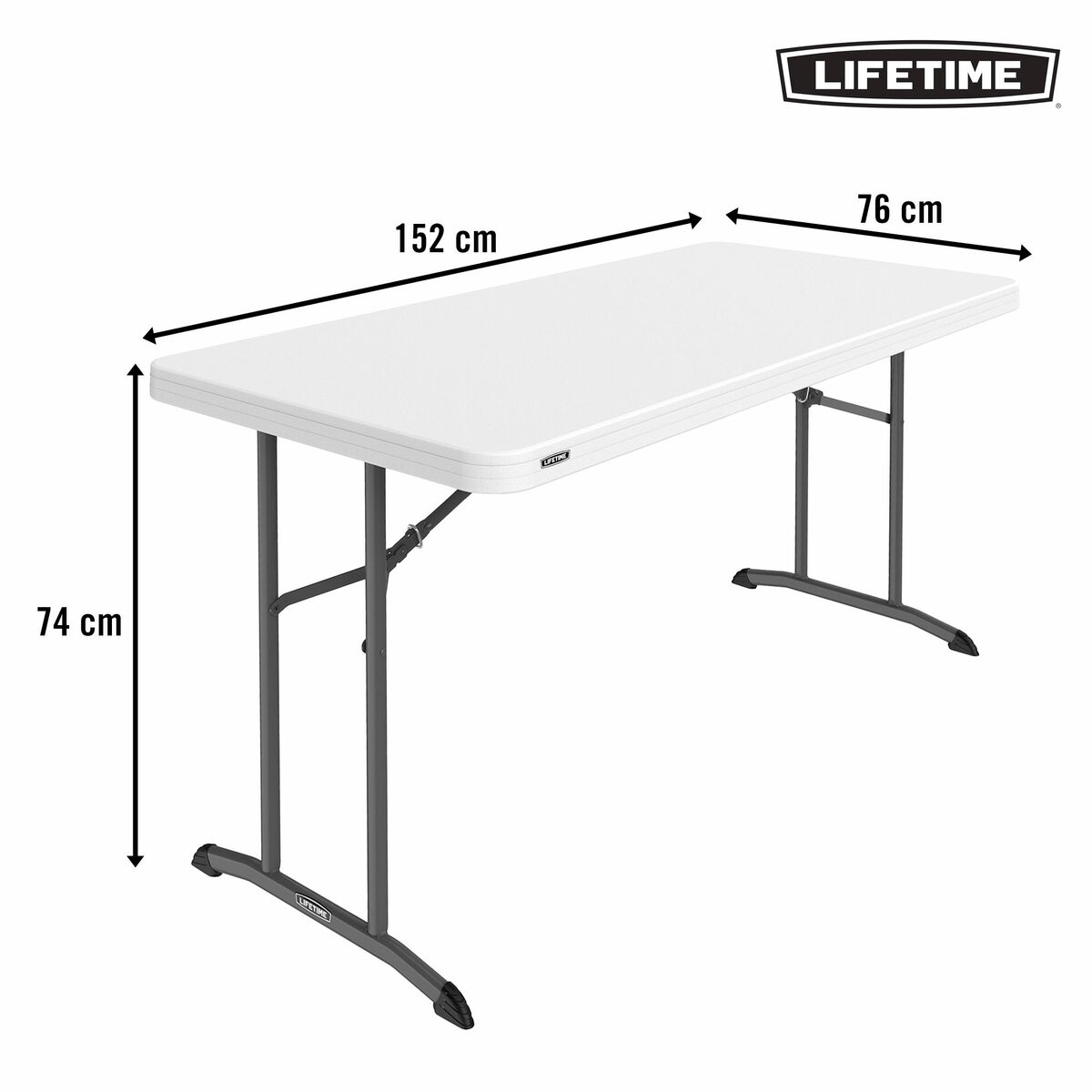 Folding Table Lifetime White 152 x 74 x 76 cm