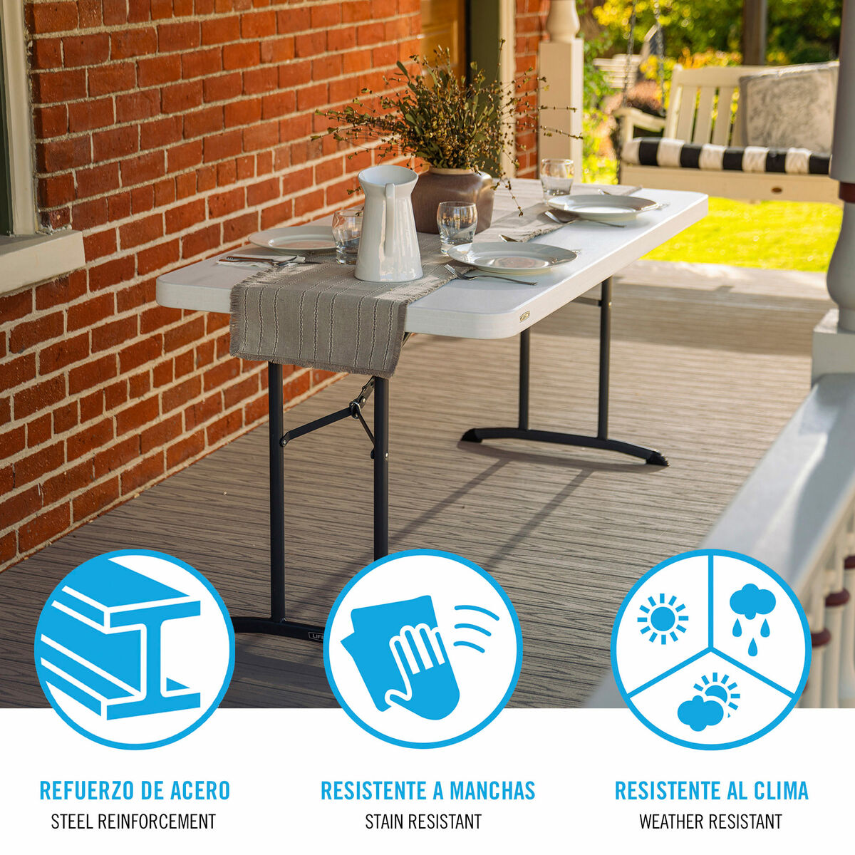 Folding Table Lifetime White 12,2 x 7,4 x 7,6 cm