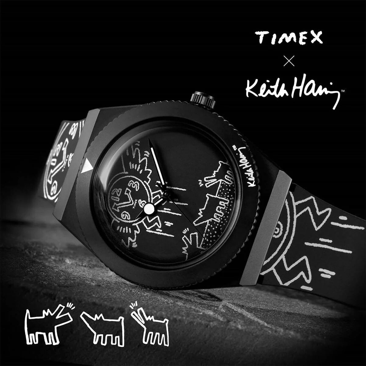 Men’s Watch Timex Q X KEITH HARING SPECIAL EDT. Black ( 38 mm)