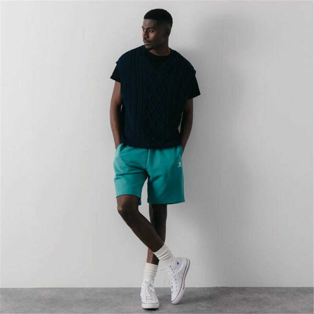 Men’s Sports Shorts Converse Classic Fit Wearers Left Star Green