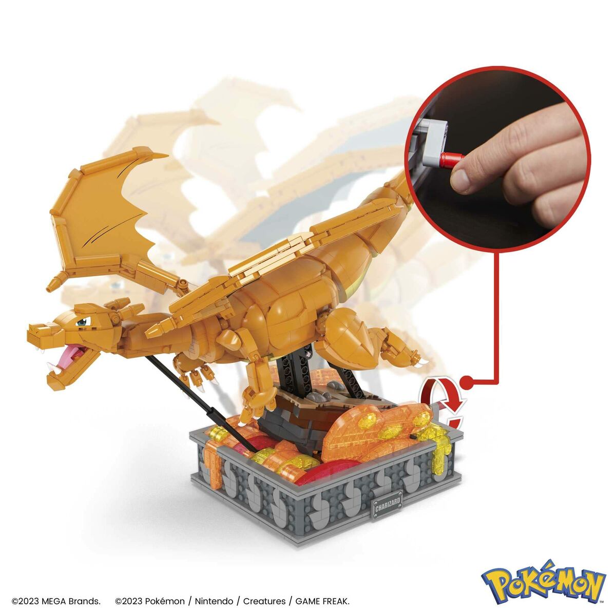 Construction kit Pokémon Mega Construx –  Motion Charizard 1664 Pieces