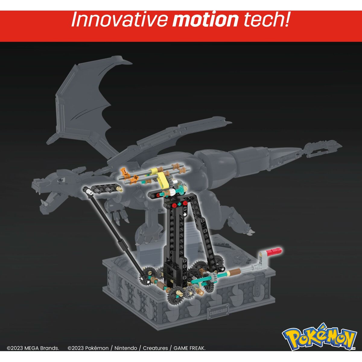 Construction kit Pokémon Mega Construx –  Motion Charizard 1664 Pieces