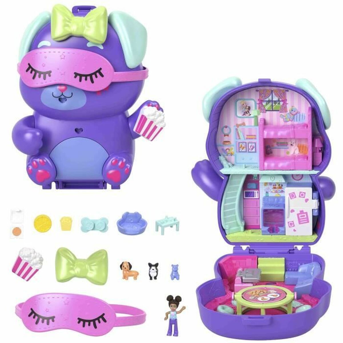 Playset Polly Pocket PUPPY PYJAMA PARTY BOX Playset Polly Pocket PUPPY PYJAMA PARTY BOX