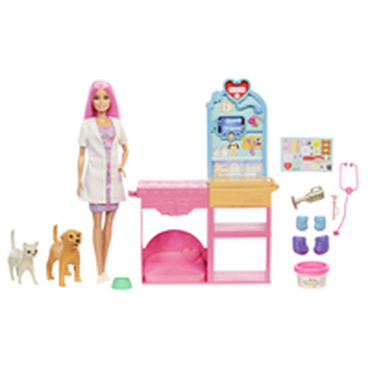 Playset Barbie Veterinarian Clinic 15 Pieces