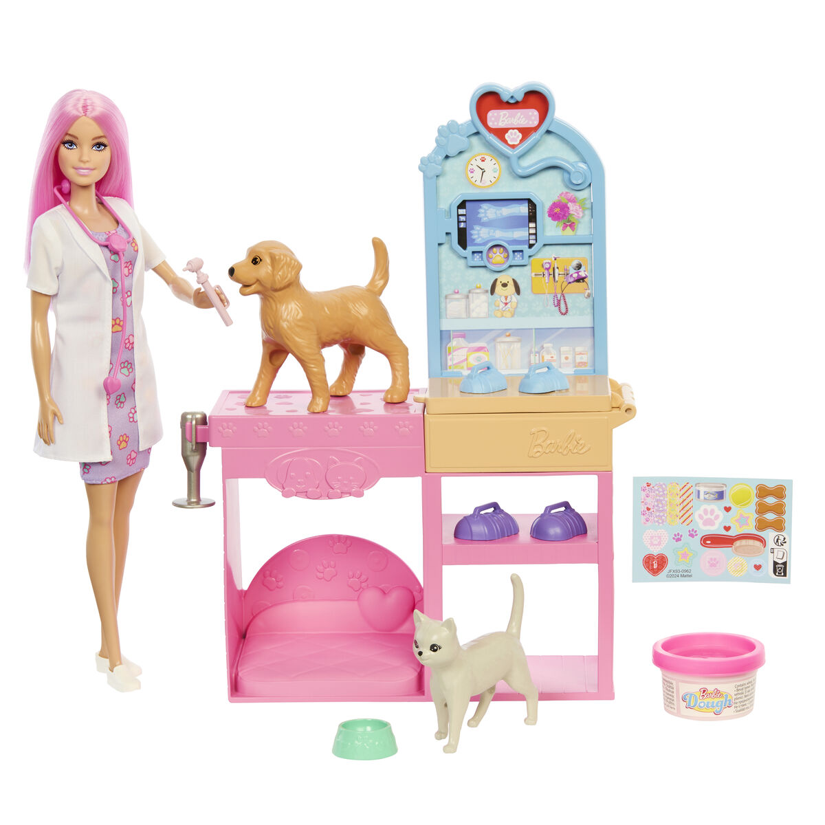 Playset Barbie Veterinarian Clinic 15 Pieces