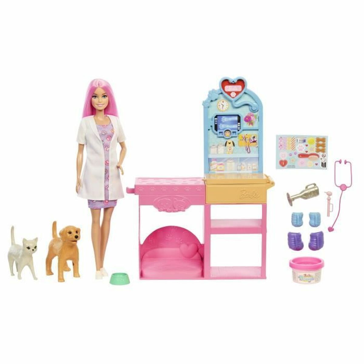 Playset Barbie Veterinarian Clinic 15 Pieces