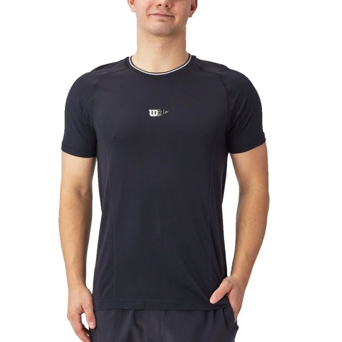 Men’s Short Sleeve T-Shirt Wilson Wilson Team Seamless Crew Black Padel Men’s Short Sleeve T-Shirt Wilson Wilson Team Seamless Crew Black Padel