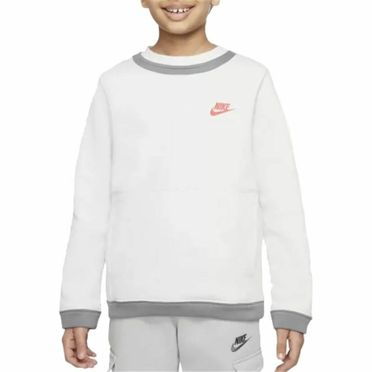 Children’s Sweatshirt without Hood Nike Amplify White Children’s Sweatshirt without Hood Nike Amplify White