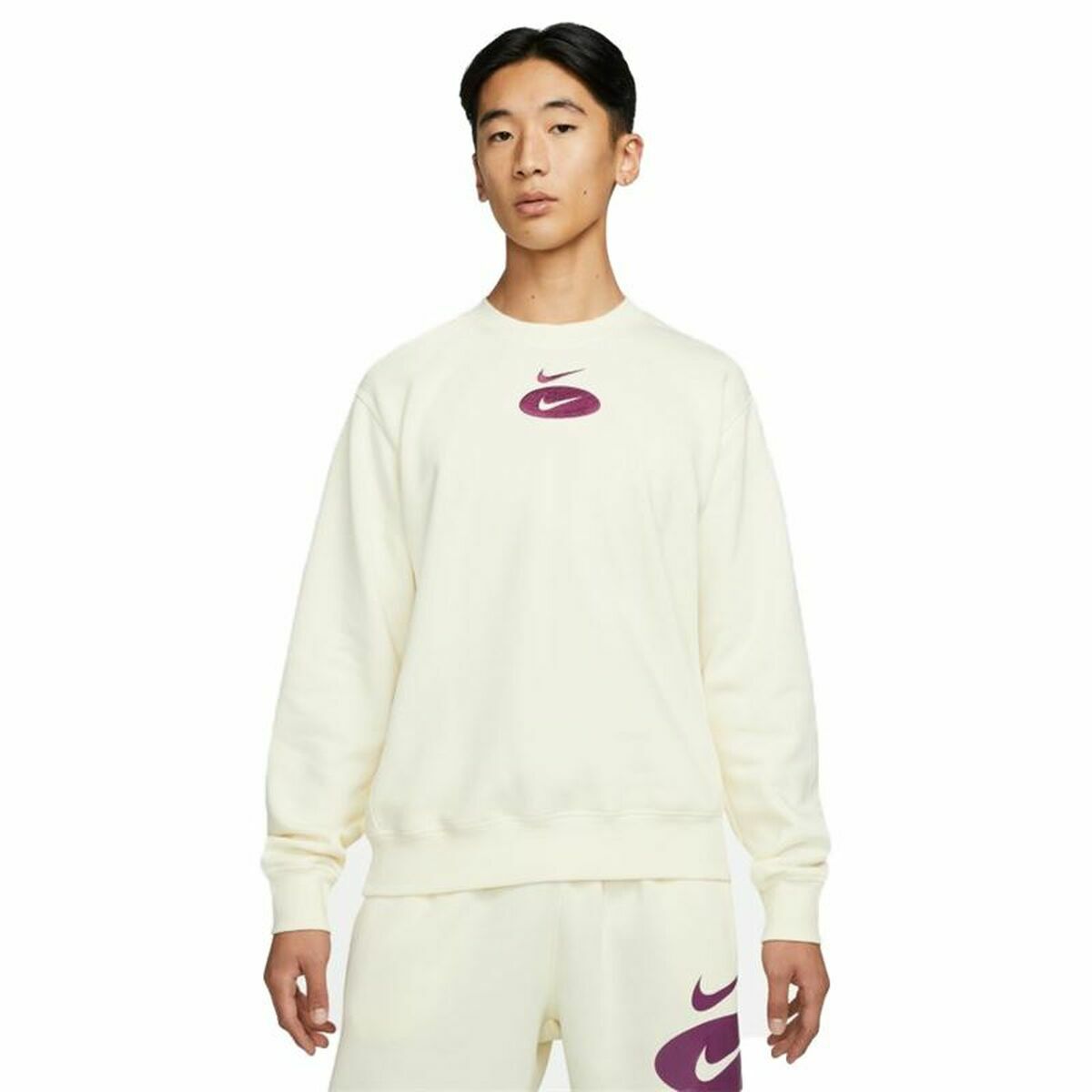 Men’s Sweatshirt without Hood Nike Swoosh League White Men’s Sweatshirt without Hood Nike Swoosh League White