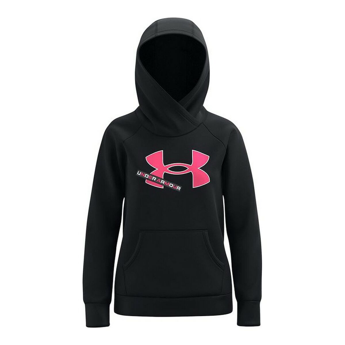 Hooded Sweatshirt for Girls Under Armour Fleece Logo Black Hooded Sweatshirt for Girls Under Armour Fleece Logo Black