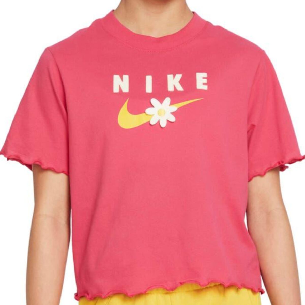 Child’s Short Sleeve T-Shirt ENERGY BOXY FRILLY Nike DO1351 666  Pink